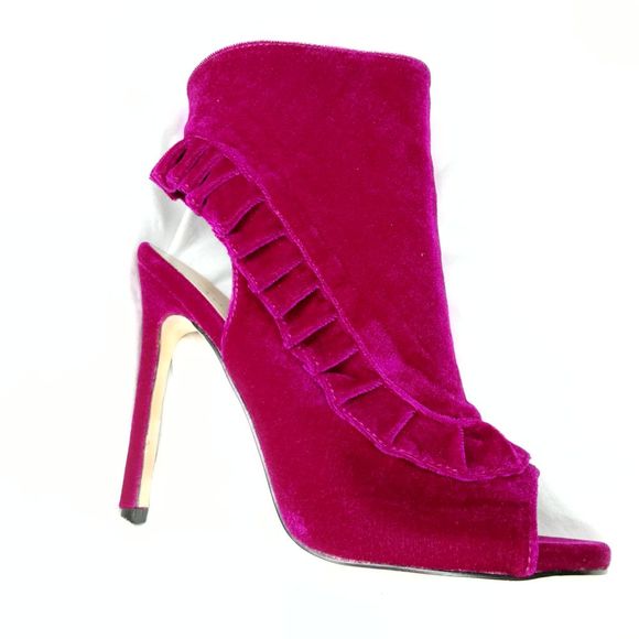 JustFab Magenta Open Toe Bootie-8.5 - Picture 2 of 3